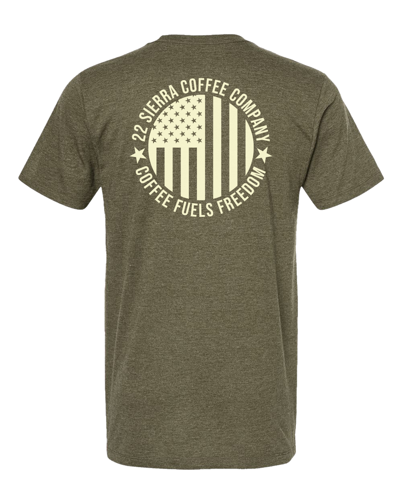 Coffee Fuels Freedom T-Shirt - OD Green-0