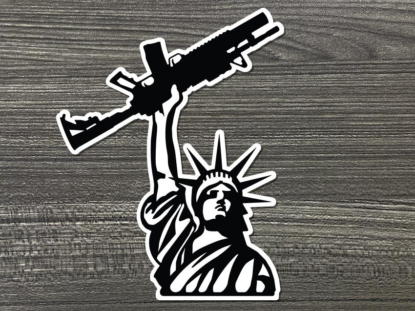 Lady Liberty Rifle Vinyl Decal-0