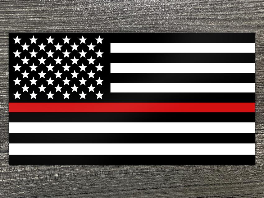 Thin Red Line Flag Decal-0